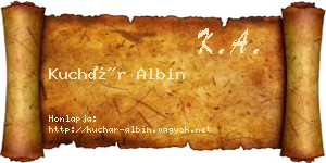 Kuchár Albin névjegykártya